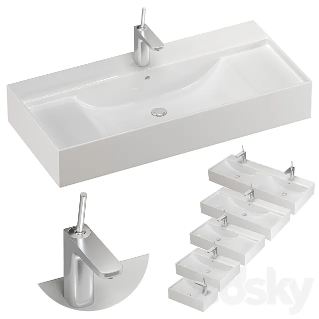 ROCA ONA washbasin set 01 3D Model ROCA ONA washbasin set 01 3D Model