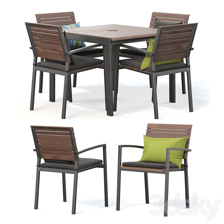 Rocha II Dining set 3D Model