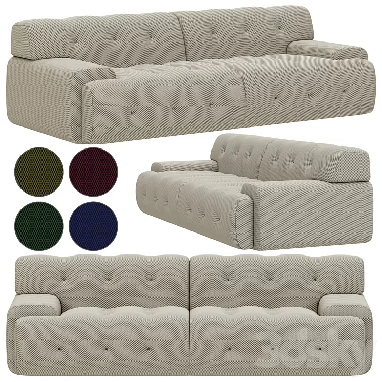 Roche Bobois Blogger 3 large 3-seat sofa 3D Model Roche Bobois Blogger 3 large 3-seat sofa 3D Model