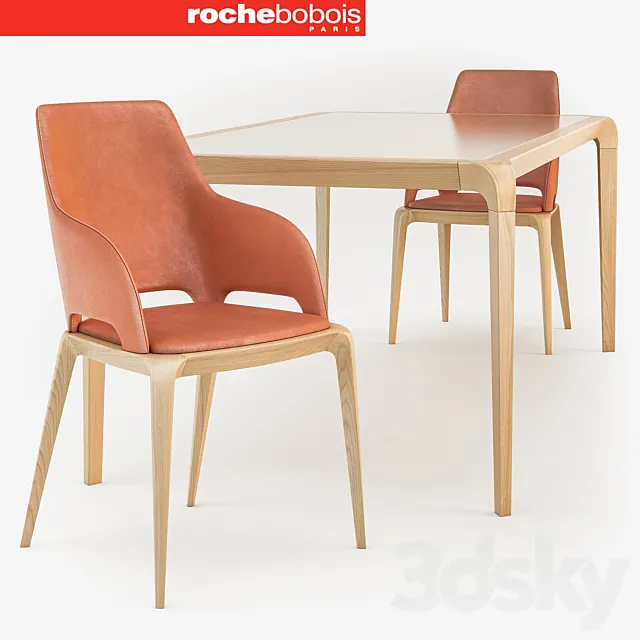 Roche Bobois BRIO dining table_BRIO Bridge chair 3DModel