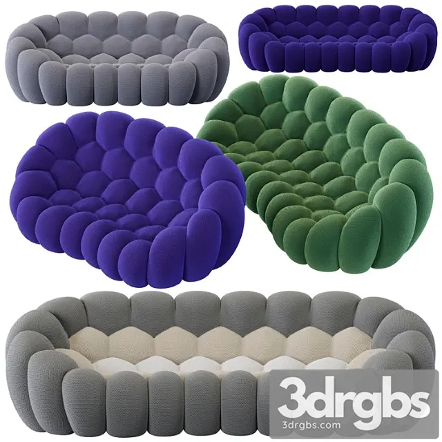 Roche bobois bubble curved 25-seat & 4-seat sofa 2 3D Model Download Roche bobois bubble curved 25-seat & 4-seat sofa 2 3D Model Download