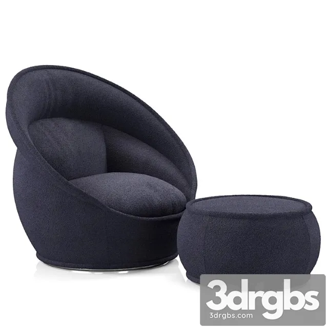 Roche bobois coiffe pivoting armchair 1 Roche bobois coiffe pivoting armchair 1