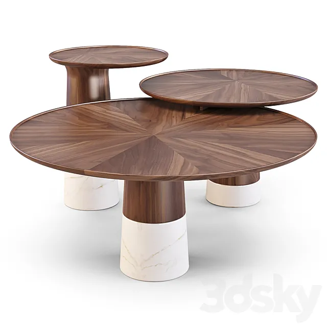 Roche Bobois: Colorado – Coffe and Side Tables 3D Model