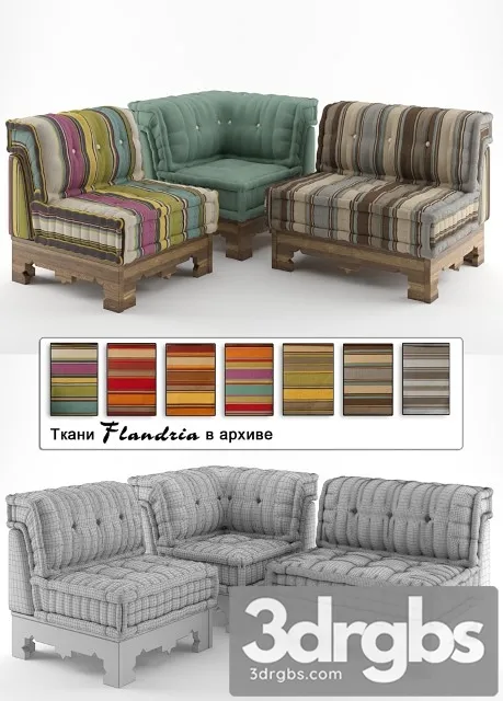 Roche Bobois Corner Flandria 3D Model Download Roche Bobois Corner Flandria 3D Model Download