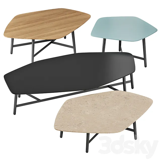 roche bobois quintet cocktail table 3D Model roche bobois quintet cocktail table 3D Model