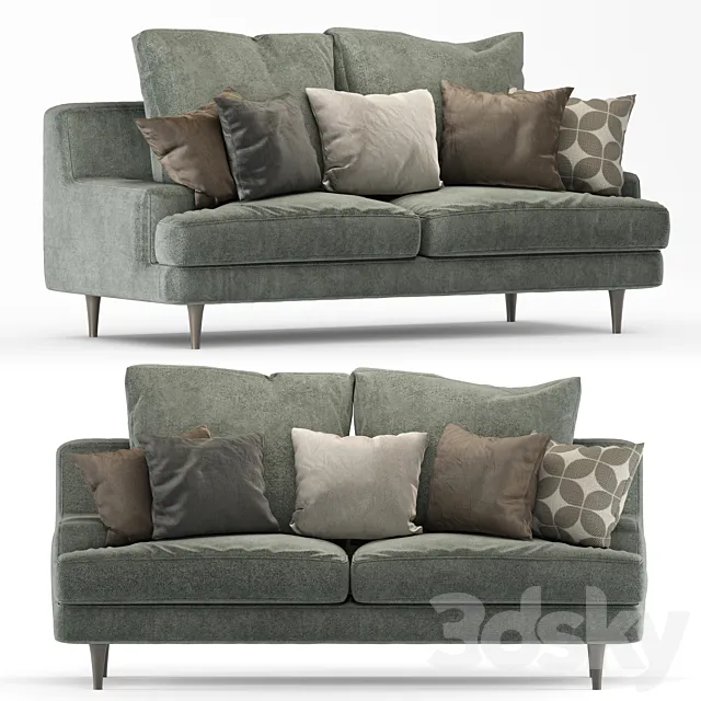 Roche Bobois sofa green_01 3D Model