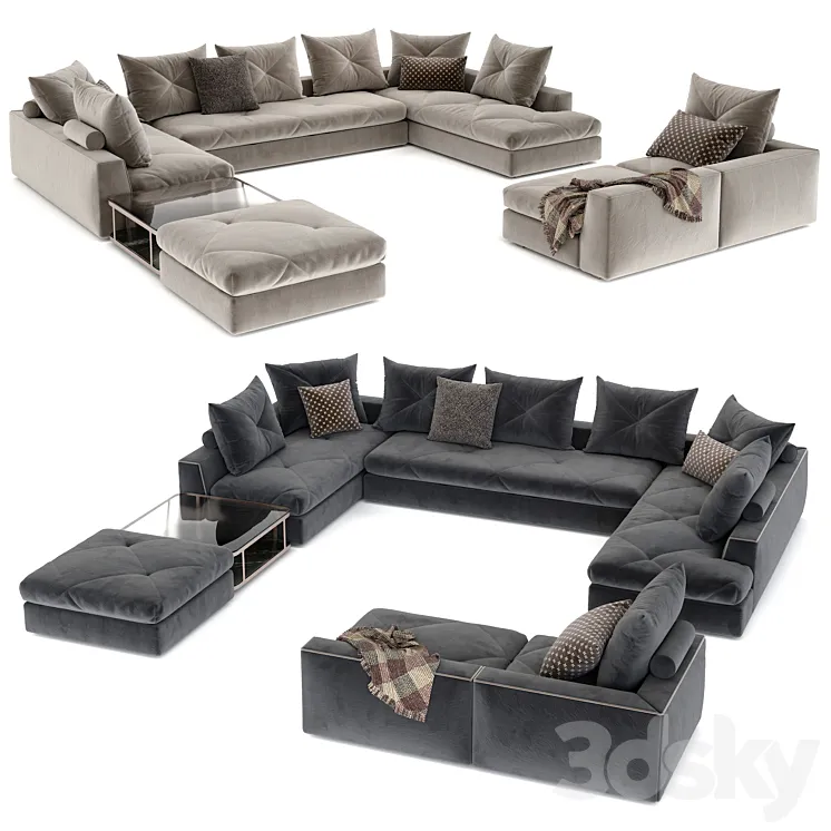 Roche Bobois sofa PREFACE 3D Model Free Download