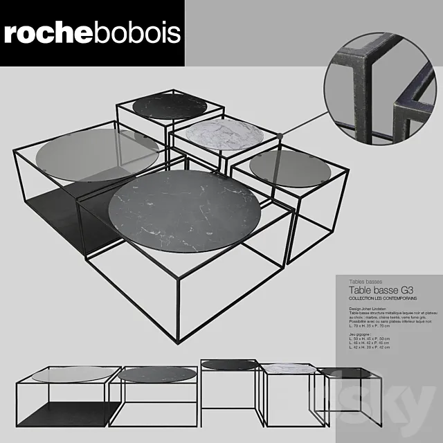 Roche-bobois tables 3D Model Roche-bobois tables 3D Model