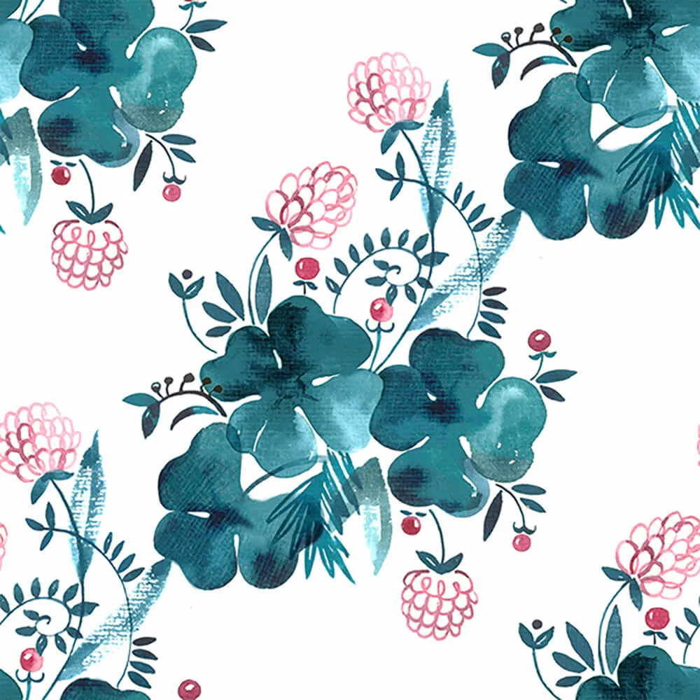 ROCK AND WALL – Wallpaper Blooming clover 3D Model