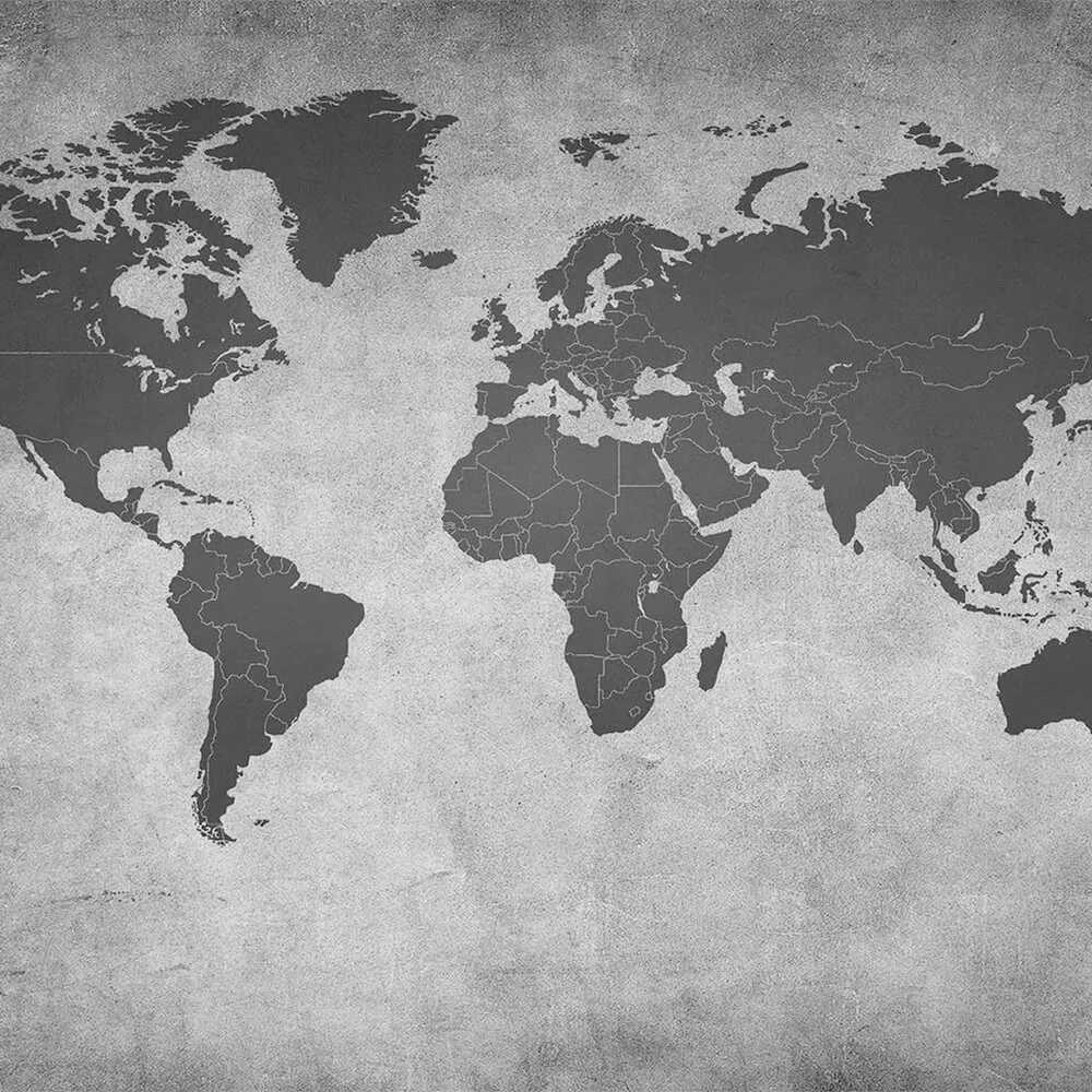 ROCK AND WALL – Wallpaper World map dark gray 3D Model