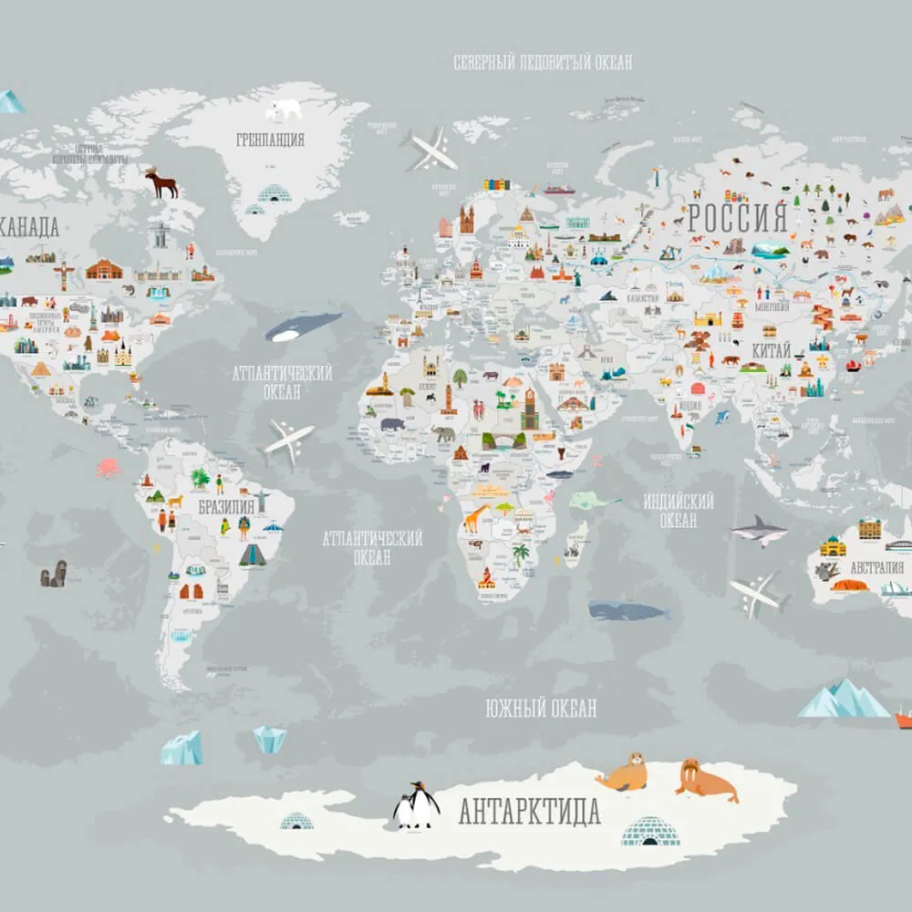 ROCK AND WALL – Wallpaper World map with landmarks 3D Model ROCK AND WALL – Wallpaper World map with landmarks 3D Model