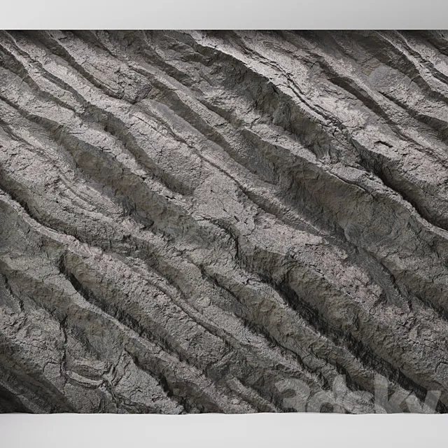 Rock cliff wall №25 3D Model