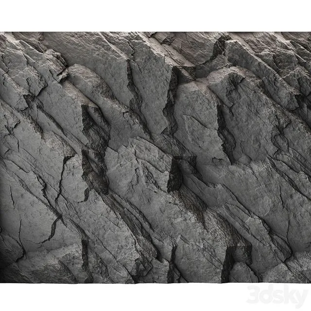Rock cliff wall №67 3D Model