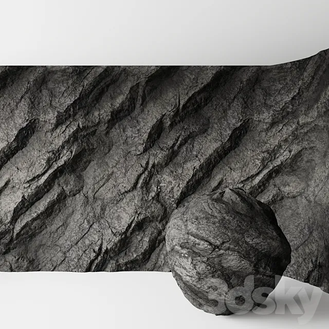 Rock cliff wall No. 3 3D Model