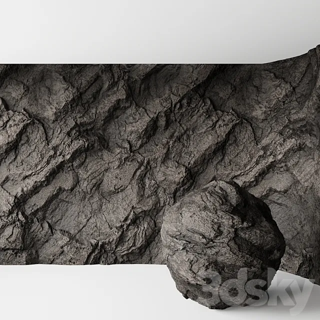 Rock cliff wall No. 4 3D Model