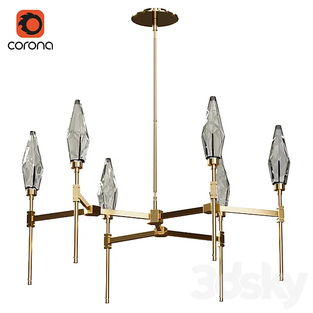 Rock Crystal Round Belvedere Chandelier 3D Model