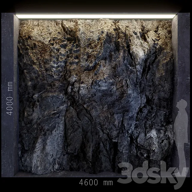 ROCK Decorative wall 2 C4 3D Model ROCK Decorative wall 2 C4 3D Model