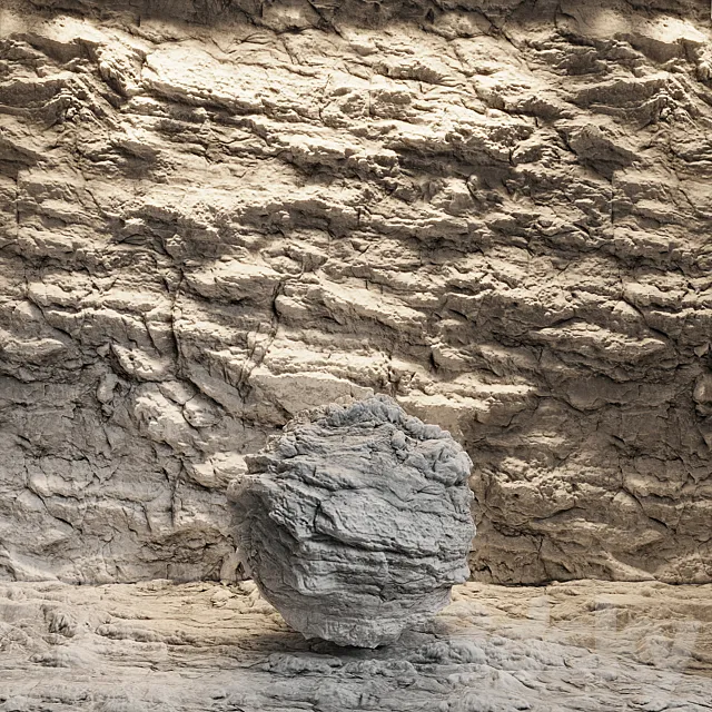 Rock in the interior. Rock material 3DModel