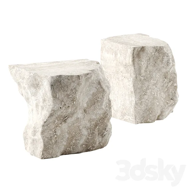 Rock side tables 3D Model