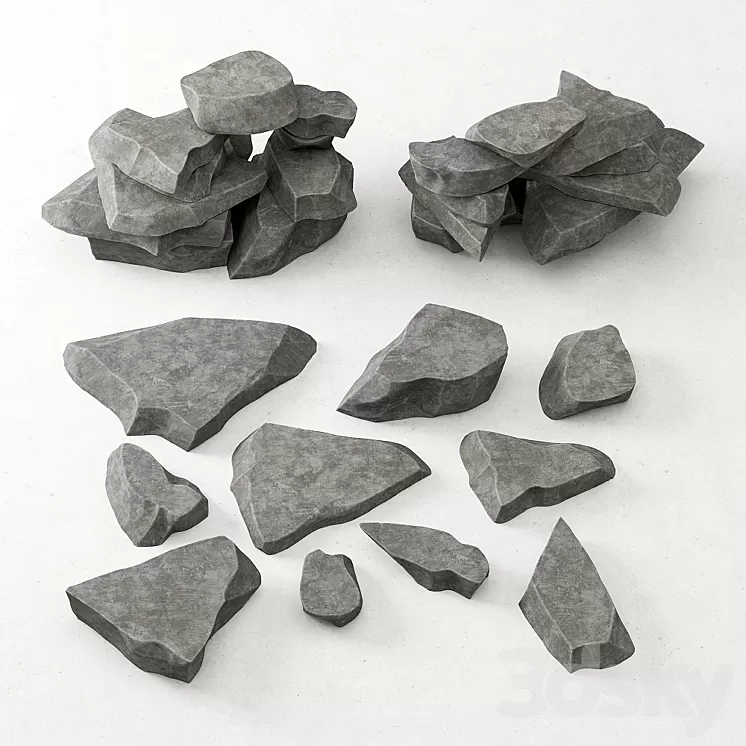 Rock stone collection decorative / A collection of rock for decoration 3D Model