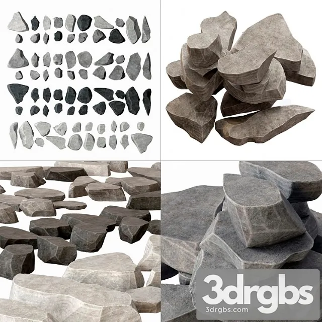 rock stone plate 3D Model Download