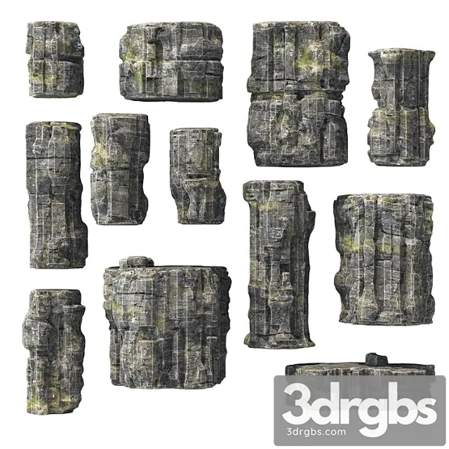 Rock Stone Set 3D Model Download