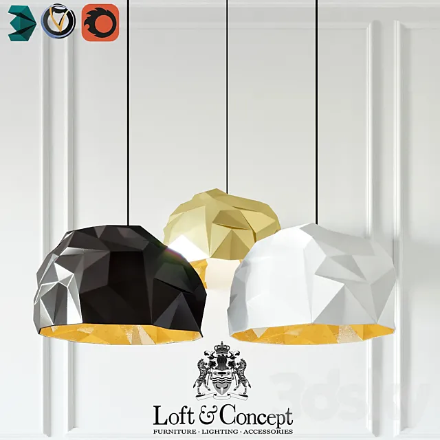 Rock suspension lamp in 2009 3D Model Rock suspension lamp in 2009 3D Model