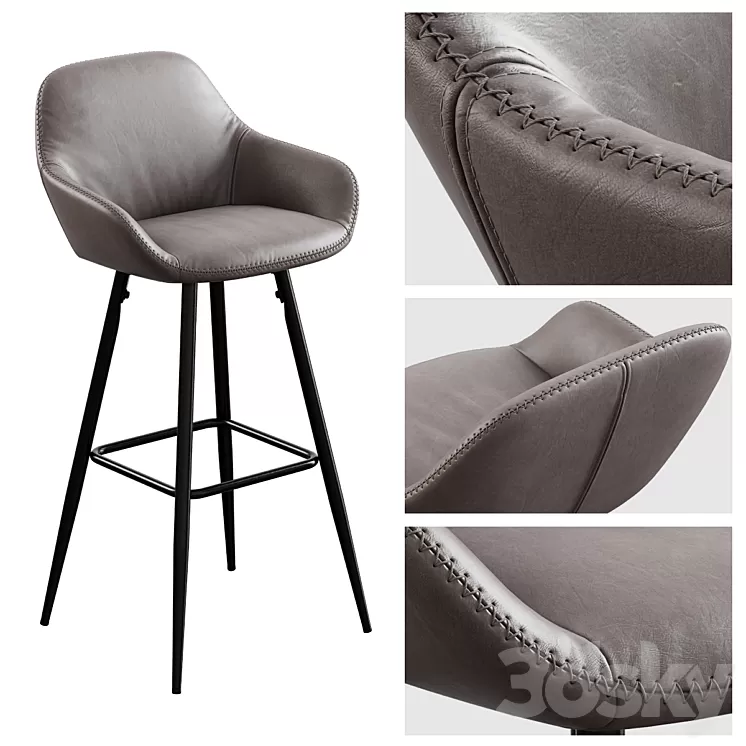 Rockett St George / Faux Leather Bar Chair 3D Model Rockett St George / Faux Leather Bar Chair 3D Model
