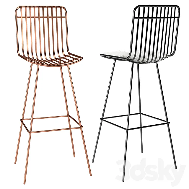Rockett st george nero bar stool 3D Model Rockett st george nero bar stool 3D Model