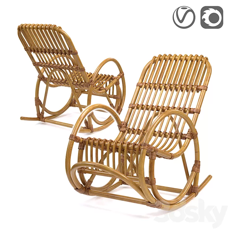 Rocking-chair children's from a rattan Malu 3D Model Rocking-chair children's from a rattan Malu 3D Model
