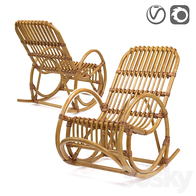 Rocking-chair children’s from a rattan. Malu 3DModel