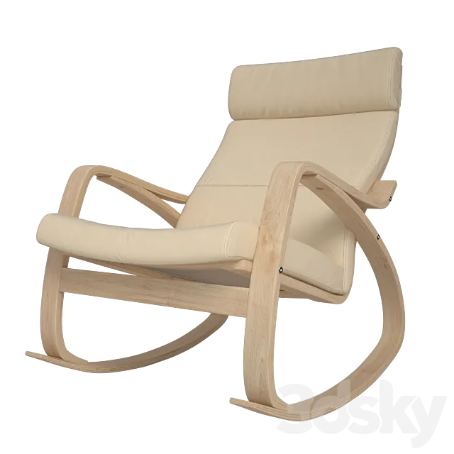 Rocking chair Poeng IKEA 3D Model