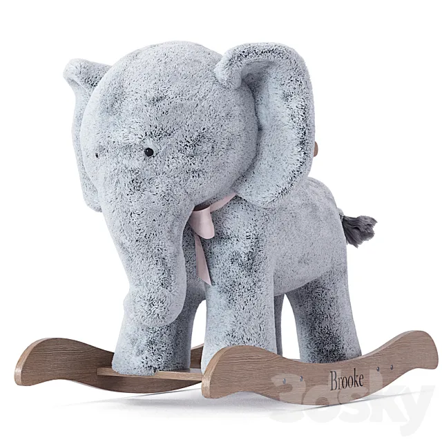 Rocking Toy Pottery Barn Kids Elephant Plush Rocker 3D Model Rocking Toy Pottery Barn Kids Elephant Plush Rocker 3D Model