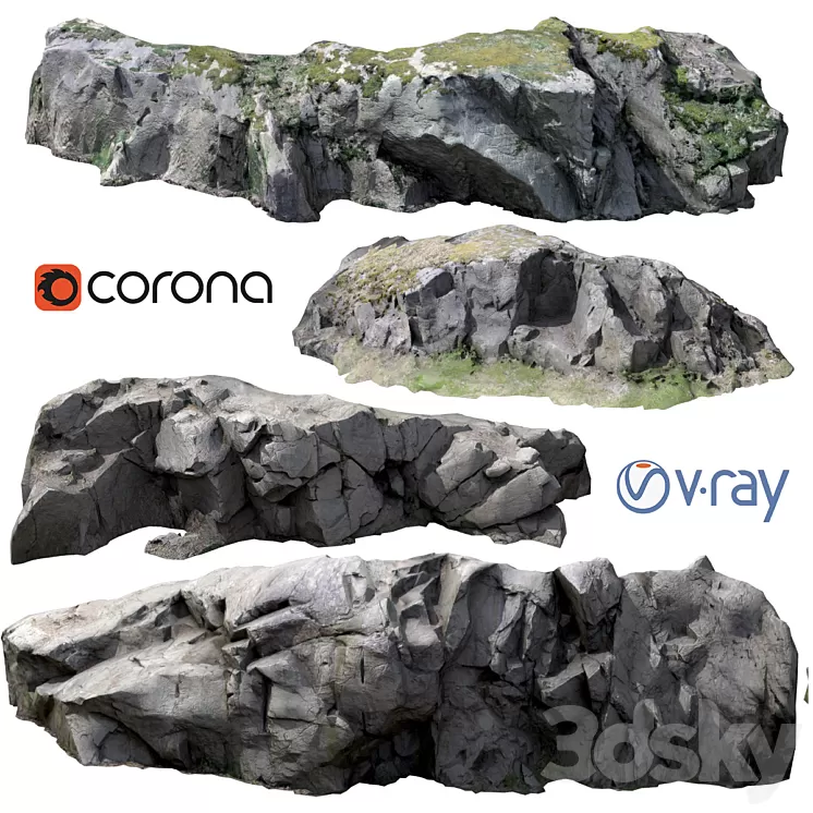 Rocks and cliff 3D Model