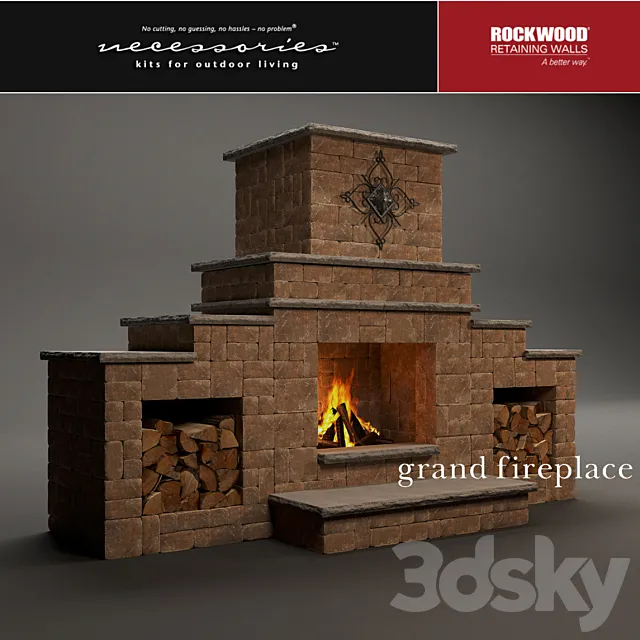 Rockwood Grand Fireplace 3D Model
