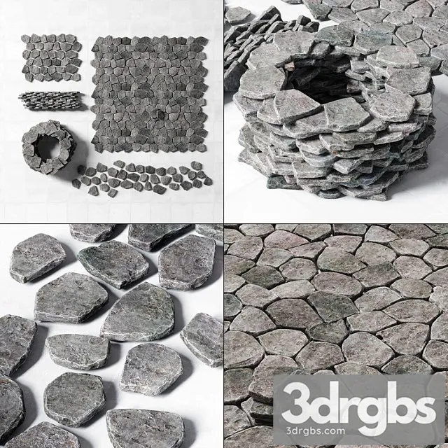 Rocky Stone for Paving Road Walls 3D Model Download