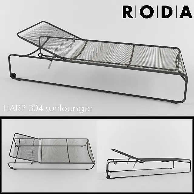 RODA _ HARP 304 sunlounger 3D Model RODA _ HARP 304 sunlounger 3D Model