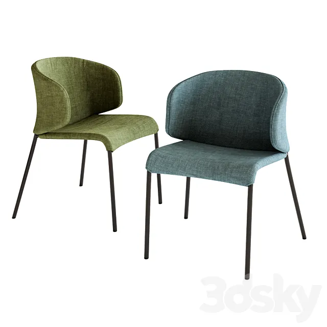 Rodolfo Dordoni \ Roda Double Chair 3D Model Rodolfo Dordoni \ Roda Double Chair 3D Model