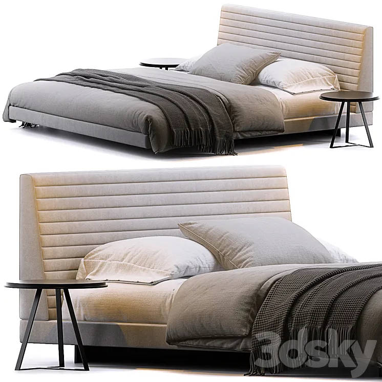Roger bed by Minotti 3D Model Free Download