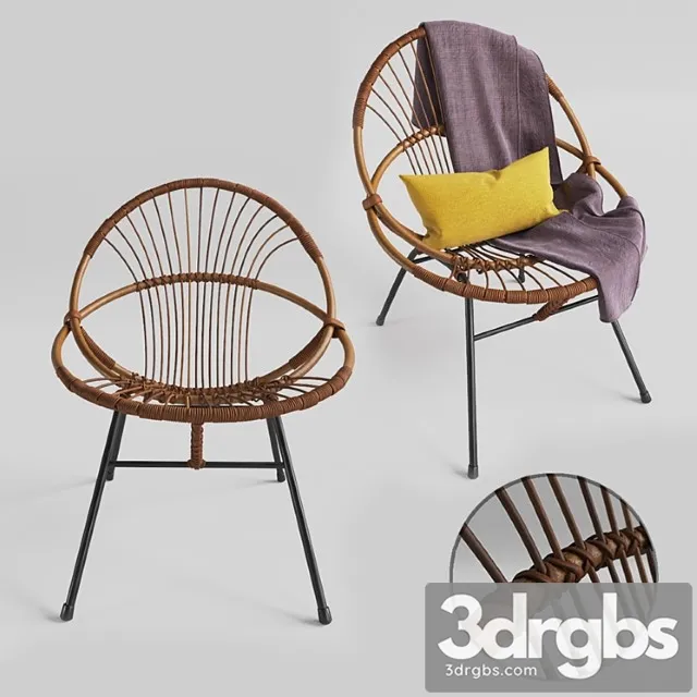 Rohe noordwolde rattan vintage chair 2 3D Model Download Rohe noordwolde rattan vintage chair 2 3D Model Download