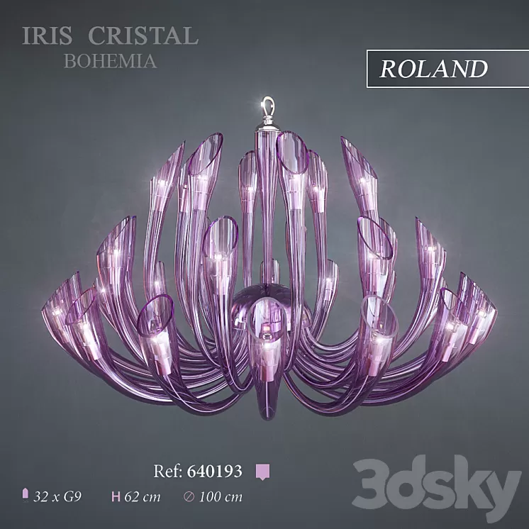 Roland Purple Chandelier 3D Model Roland Purple Chandelier 3D Model