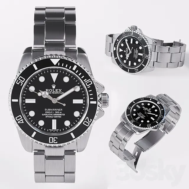 Rolex Oyster Perpetual Submariner 3D Model Rolex Oyster Perpetual Submariner 3D Model