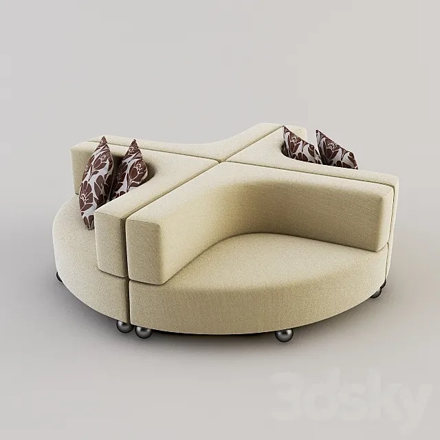 Roley-Pole Sofa 3D Model Roley-Pole Sofa 3D Model
