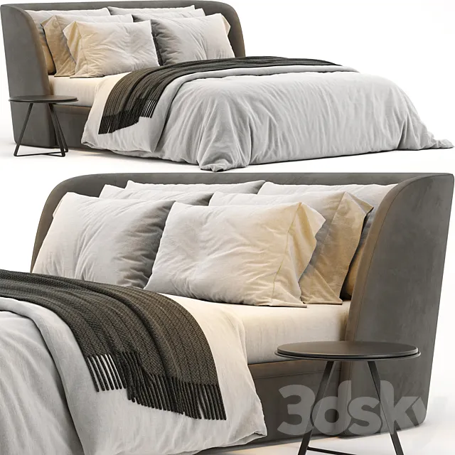 Rolf Benz 1400 Tondo Fabric Bed 3DModel Rolf Benz 1400 Tondo Fabric Bed 3DModel