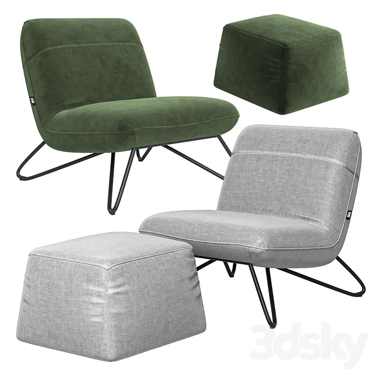ROLF BENZ 394 Fabric easy chair 3D Model Free Download