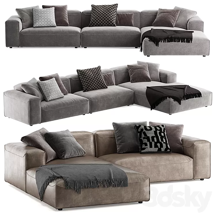 Rolf Benz 552 Mio L sofa 3D Model Rolf Benz 552 Mio L sofa 3D Model