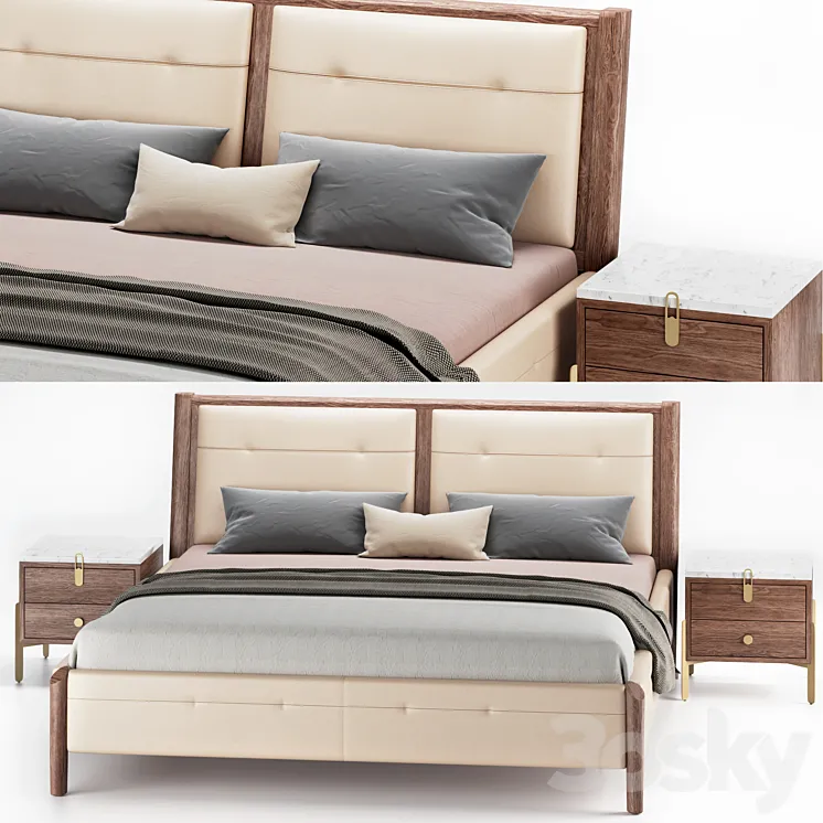 Rolf Benz Jara Bed 3D Model Free Download