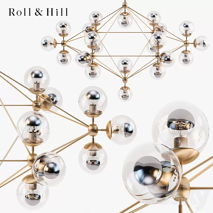 Roll & Hill Modo 6 sided chandelier 3D Model