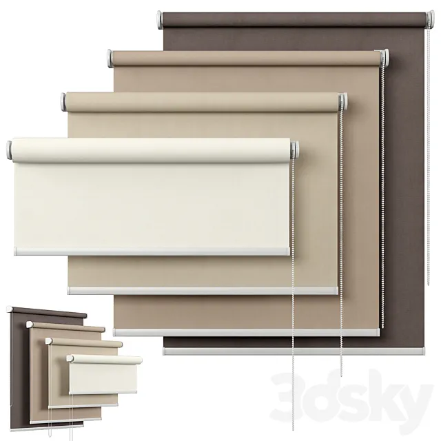 Roller Blind 10 | Sevilla blackout 3D Model Roller Blind 10 | Sevilla blackout 3D Model