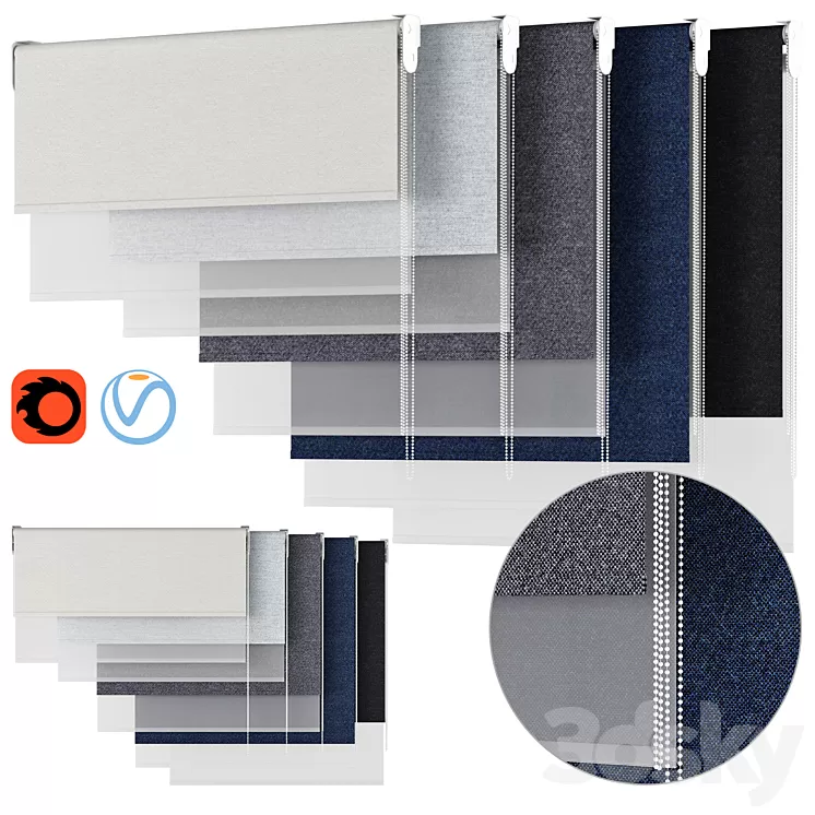 Roller Blind 100 | Double Roller Sevilla | dual | backhausen | Vita 3D Model Roller Blind 100 | Double Roller Sevilla | dual | backhausen | Vita 3D Model